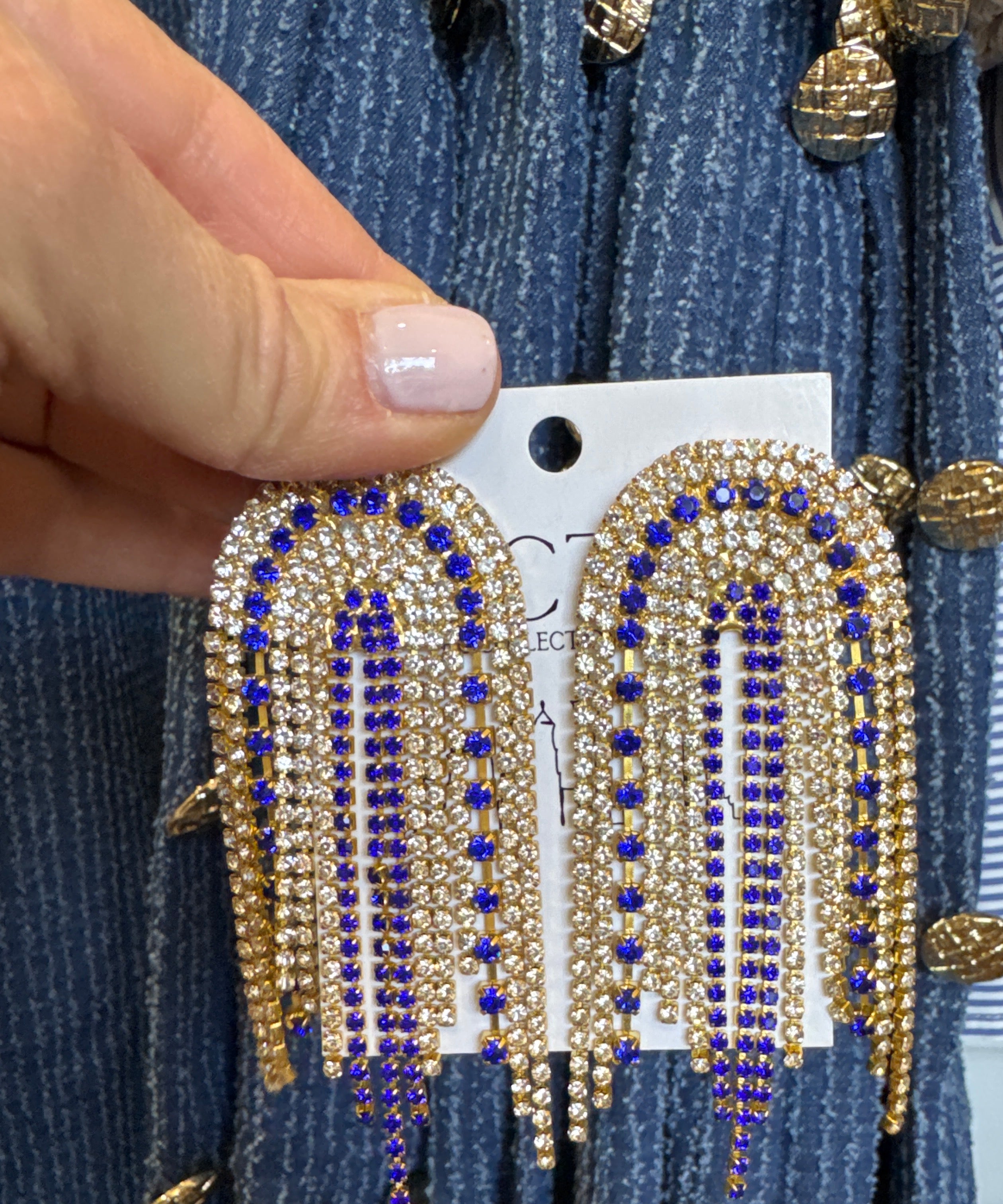 Blue Arch Earrings