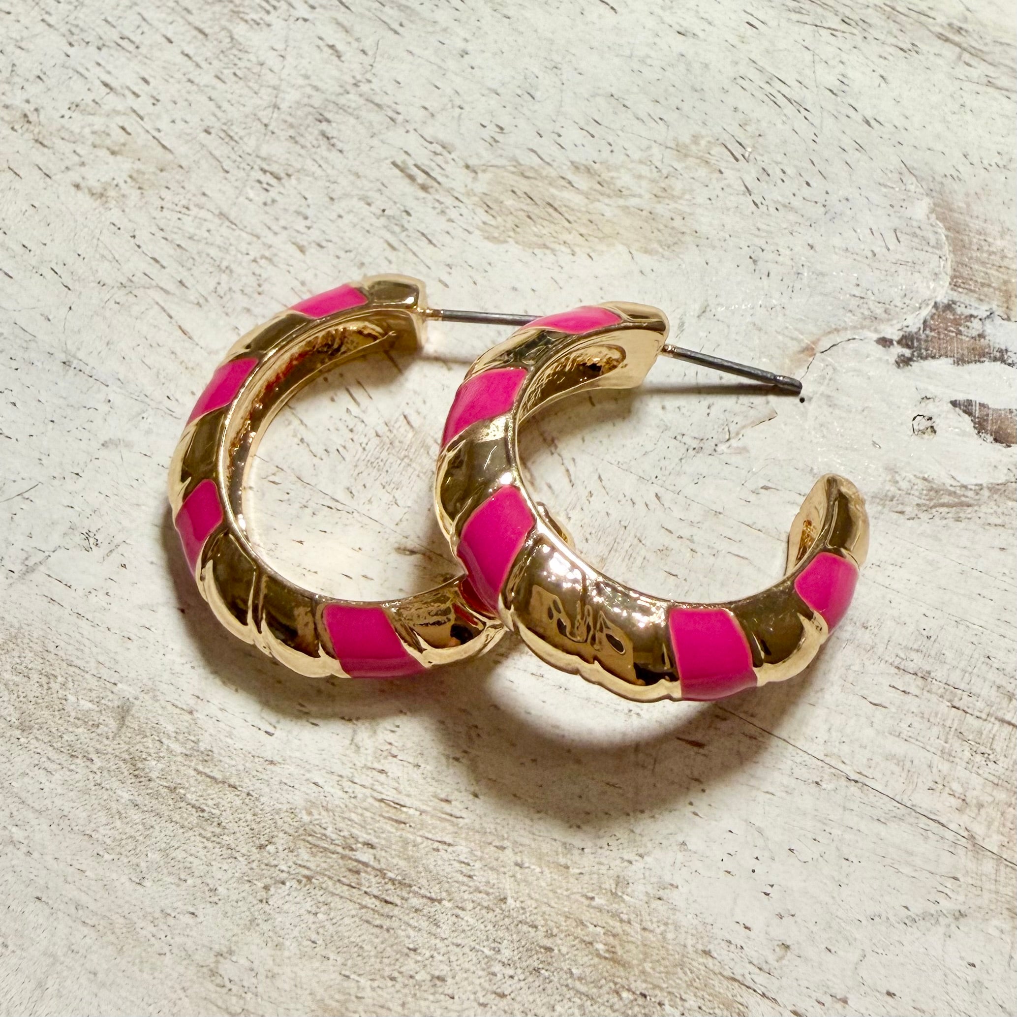 Striped Enamel Hoops
