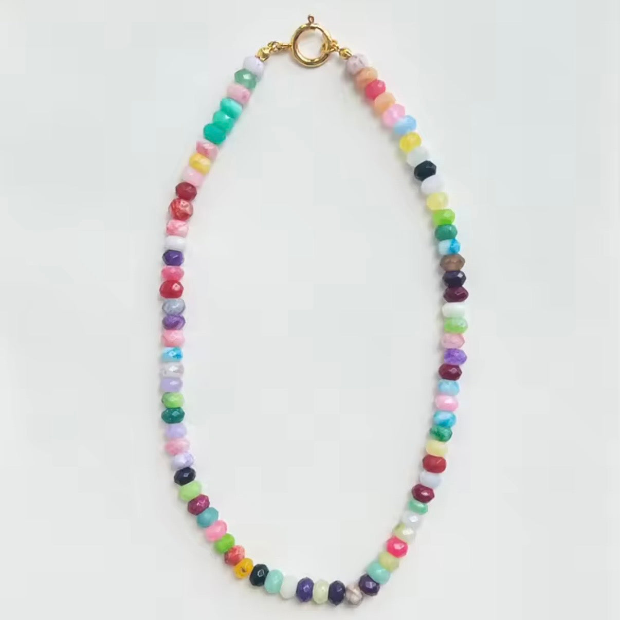 Cut Stone Candy Beaded Necklace