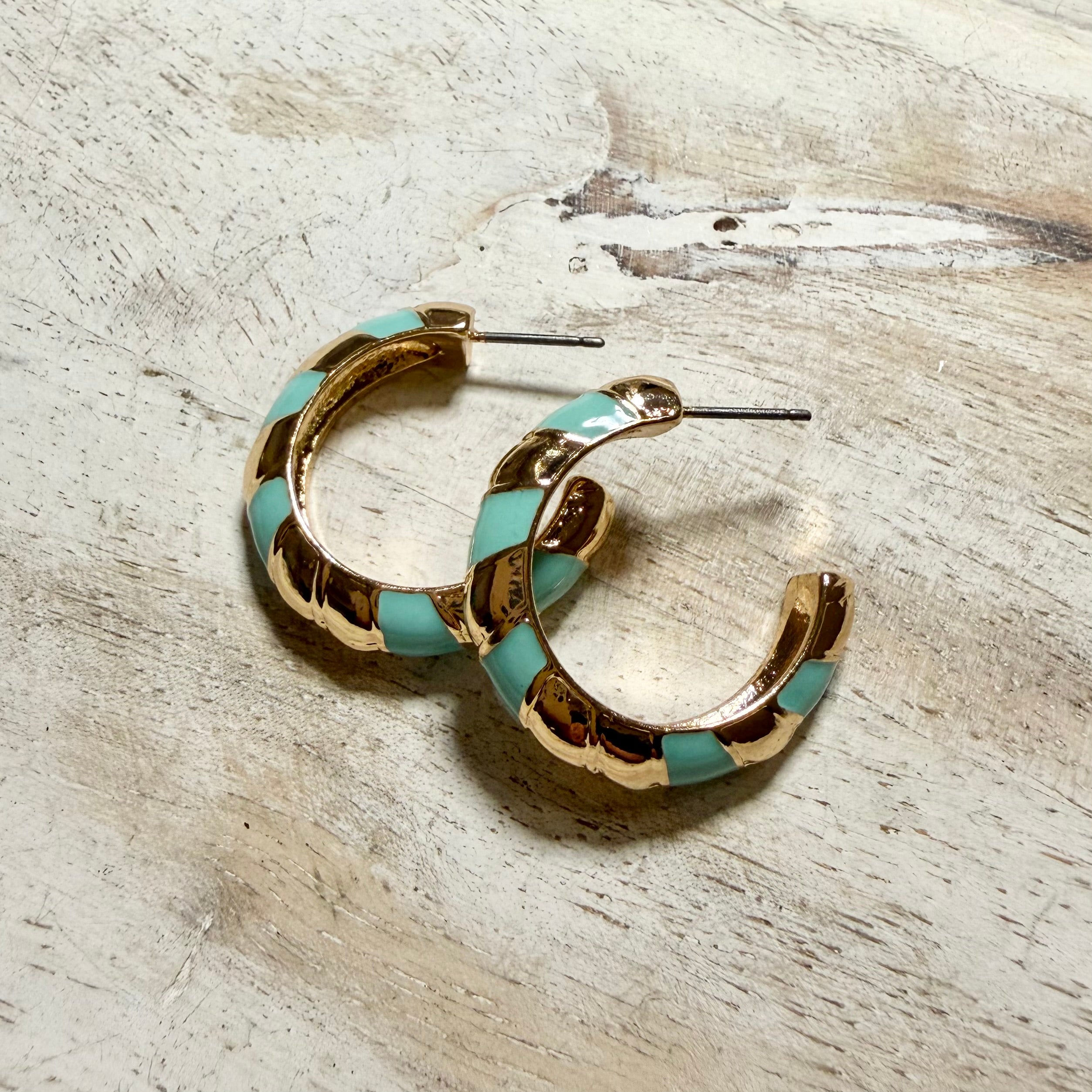 Striped Enamel Hoops