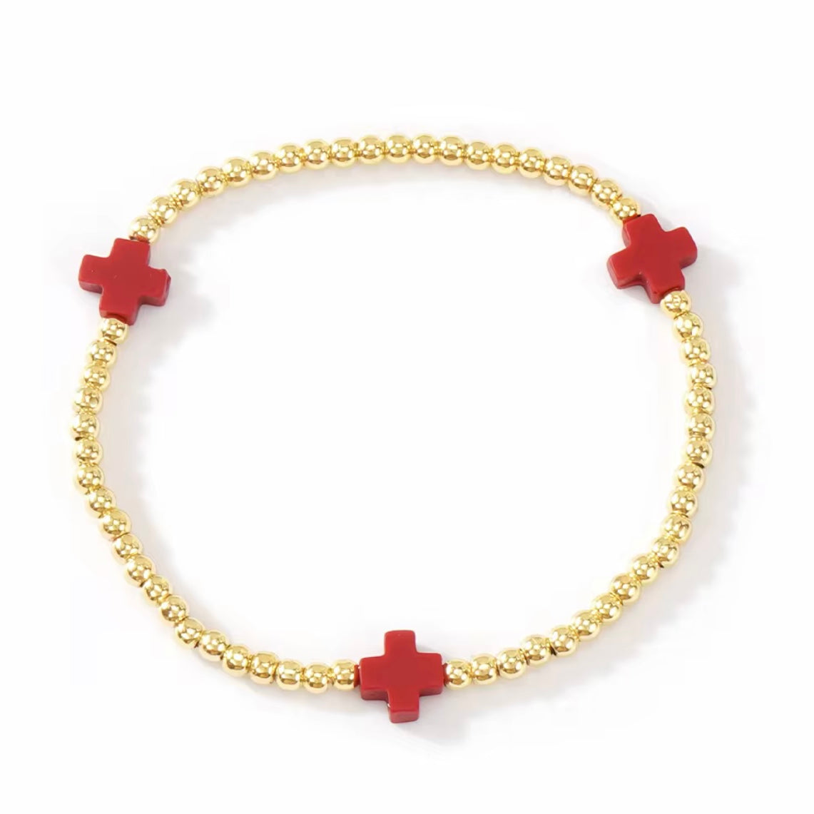 18K by Ness and Mae Baby Color Cross Bracelet