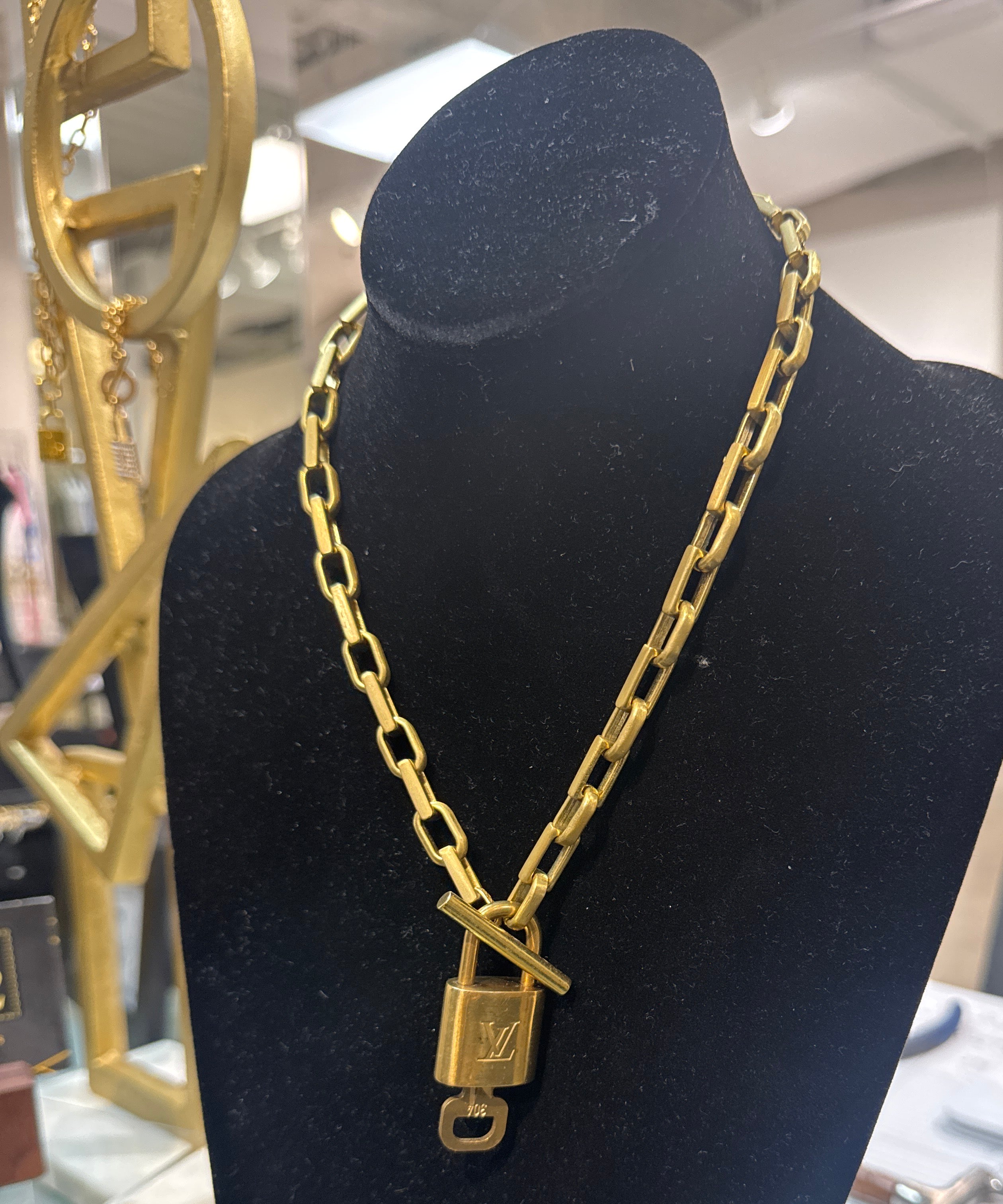 Repurposed LV Locket Necklace