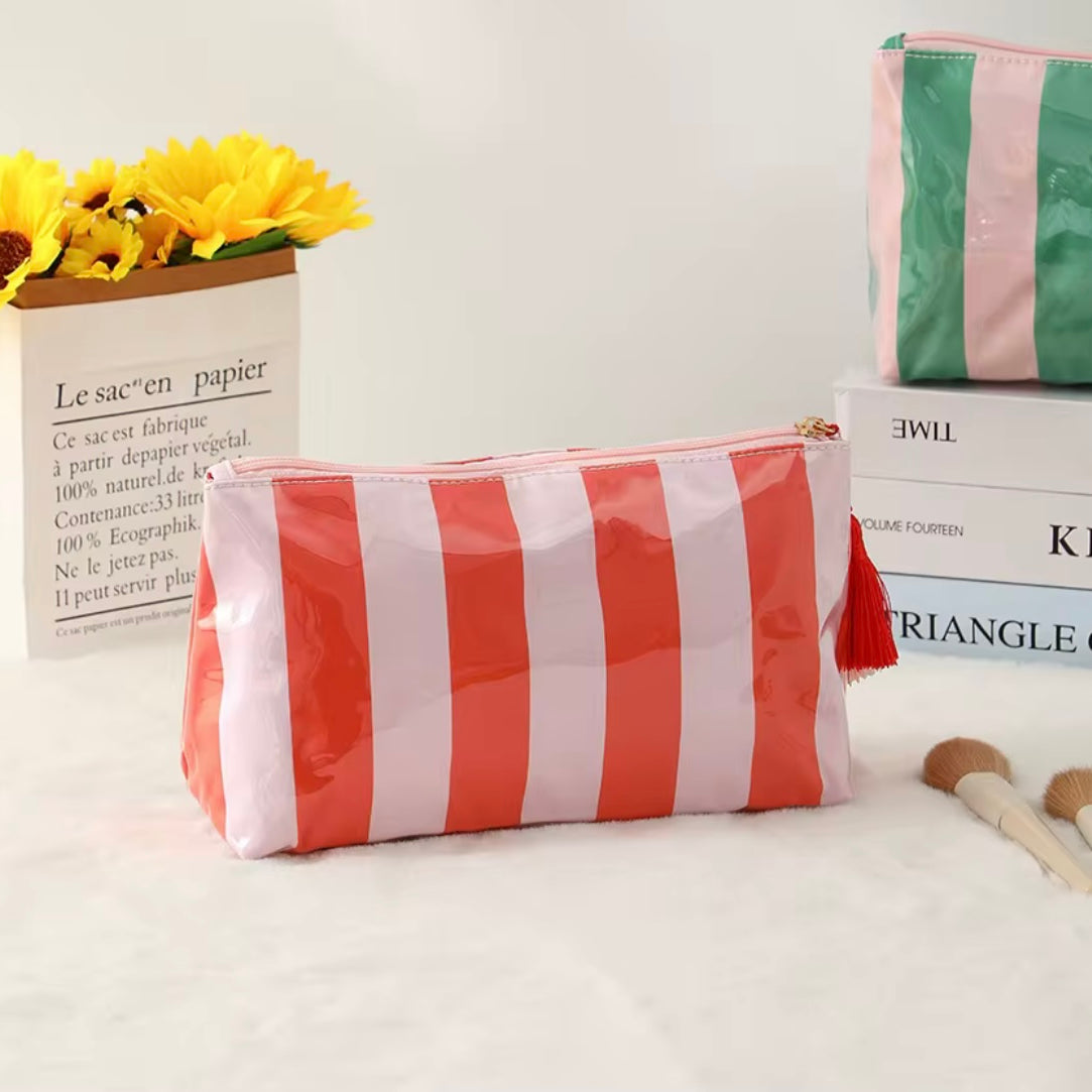 Beach Stripe Makeup Bag Collection