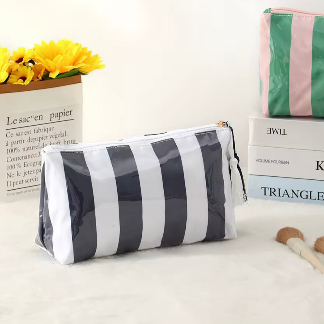 Beach Stripe Makeup Bag Collection
