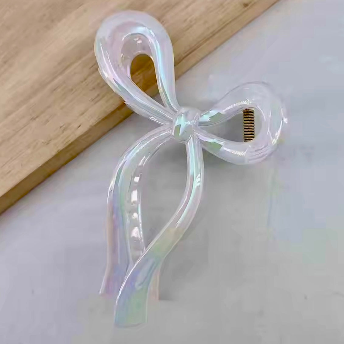Iridescent Bow Clips