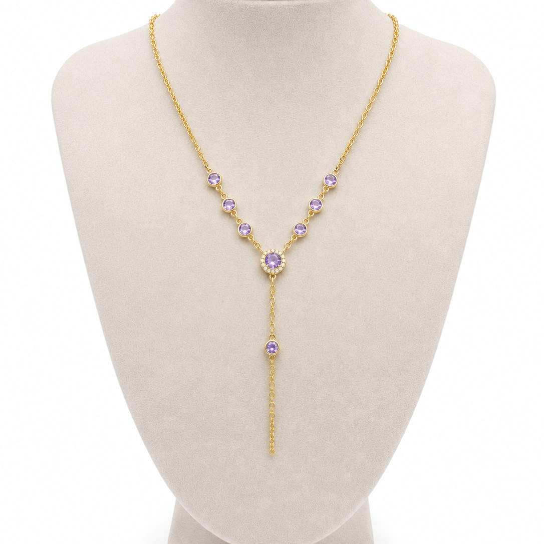 Gemstone Lariat Necklace by Hudson Day