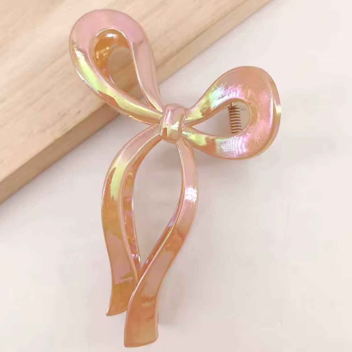 Iridescent Bow Clips