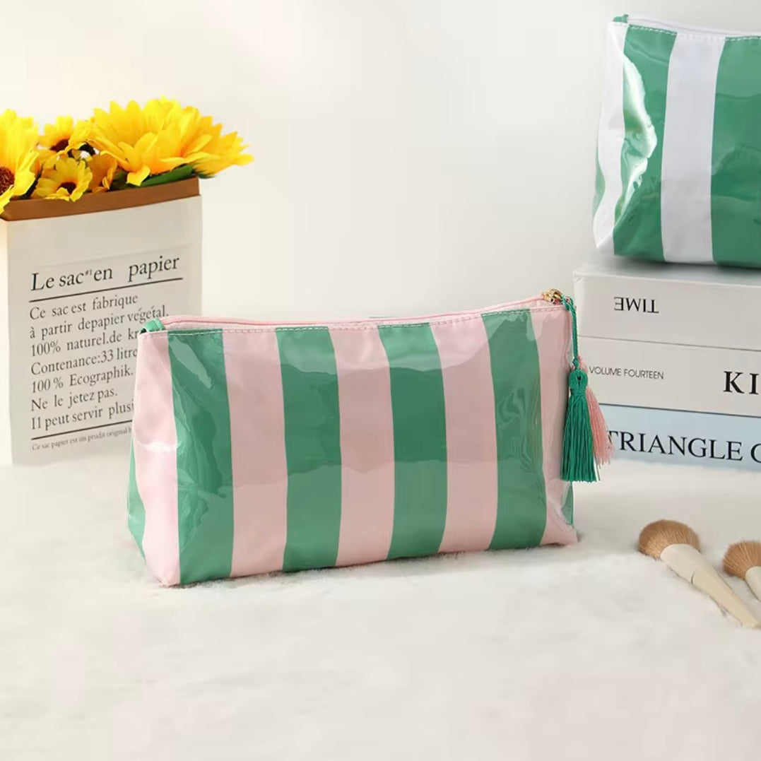 Beach Stripe Makeup Bag Collection