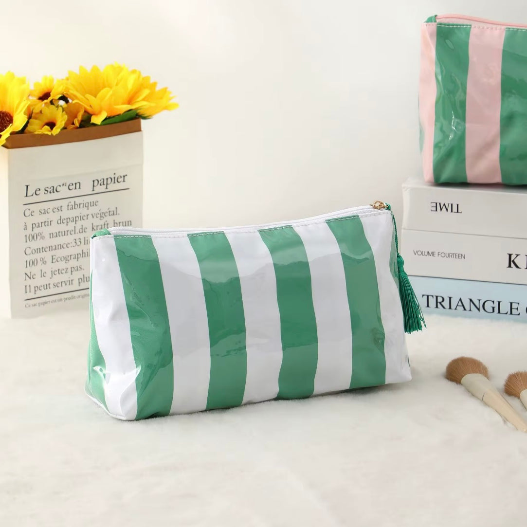 Beach Stripe Makeup Bag Collection