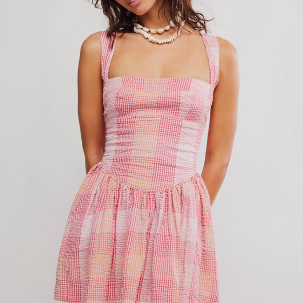 Free People Laurel Plaid Mini Dress