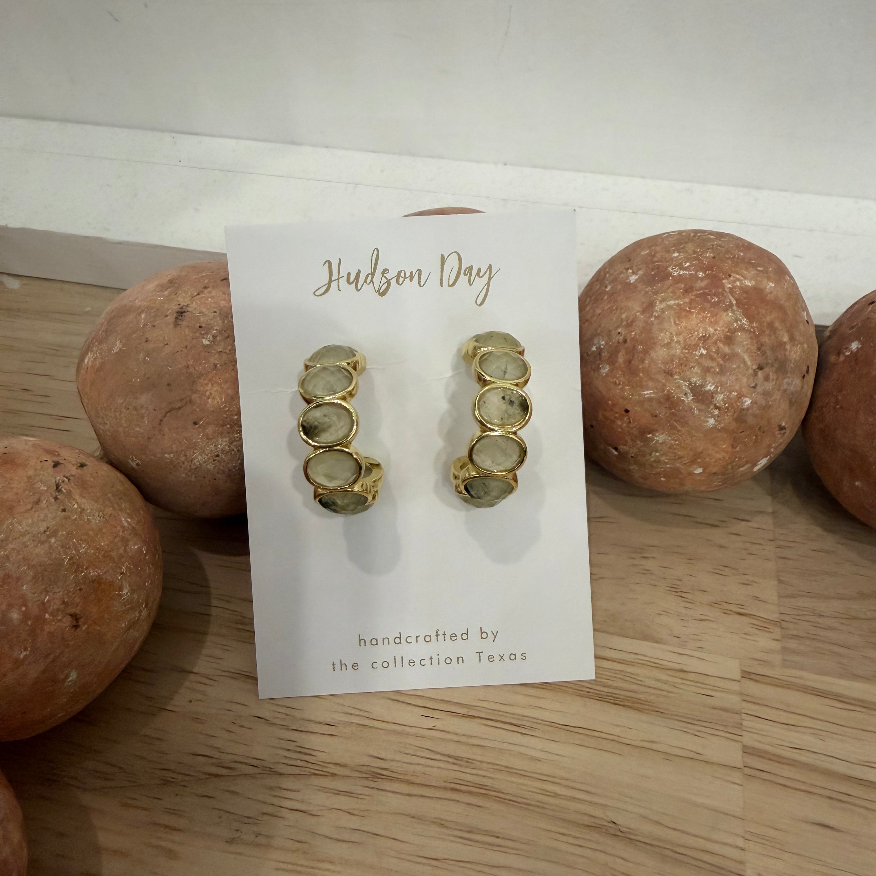 Hudson Day Stone Hoop Earrings