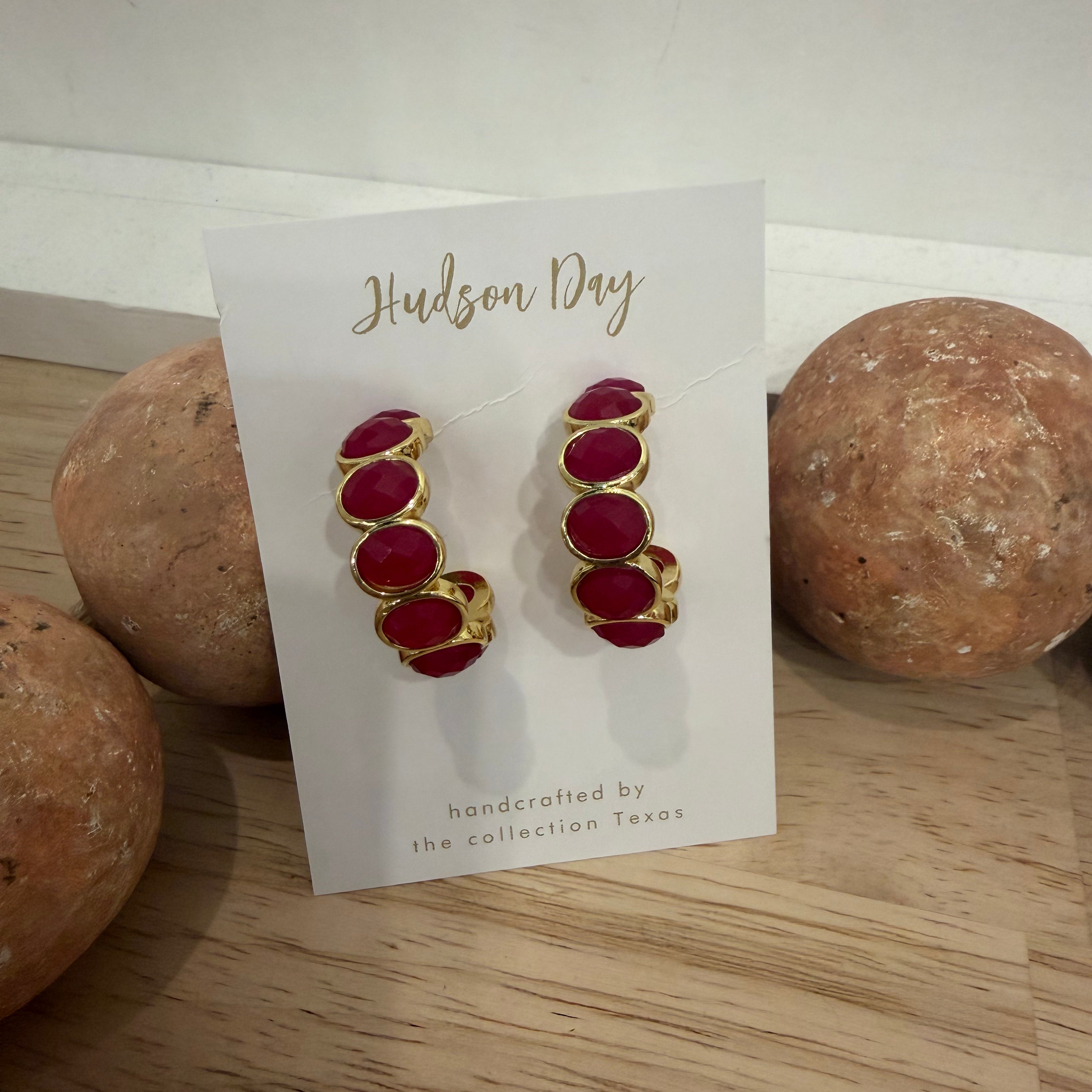 Hudson Day Stone Hoop Earrings
