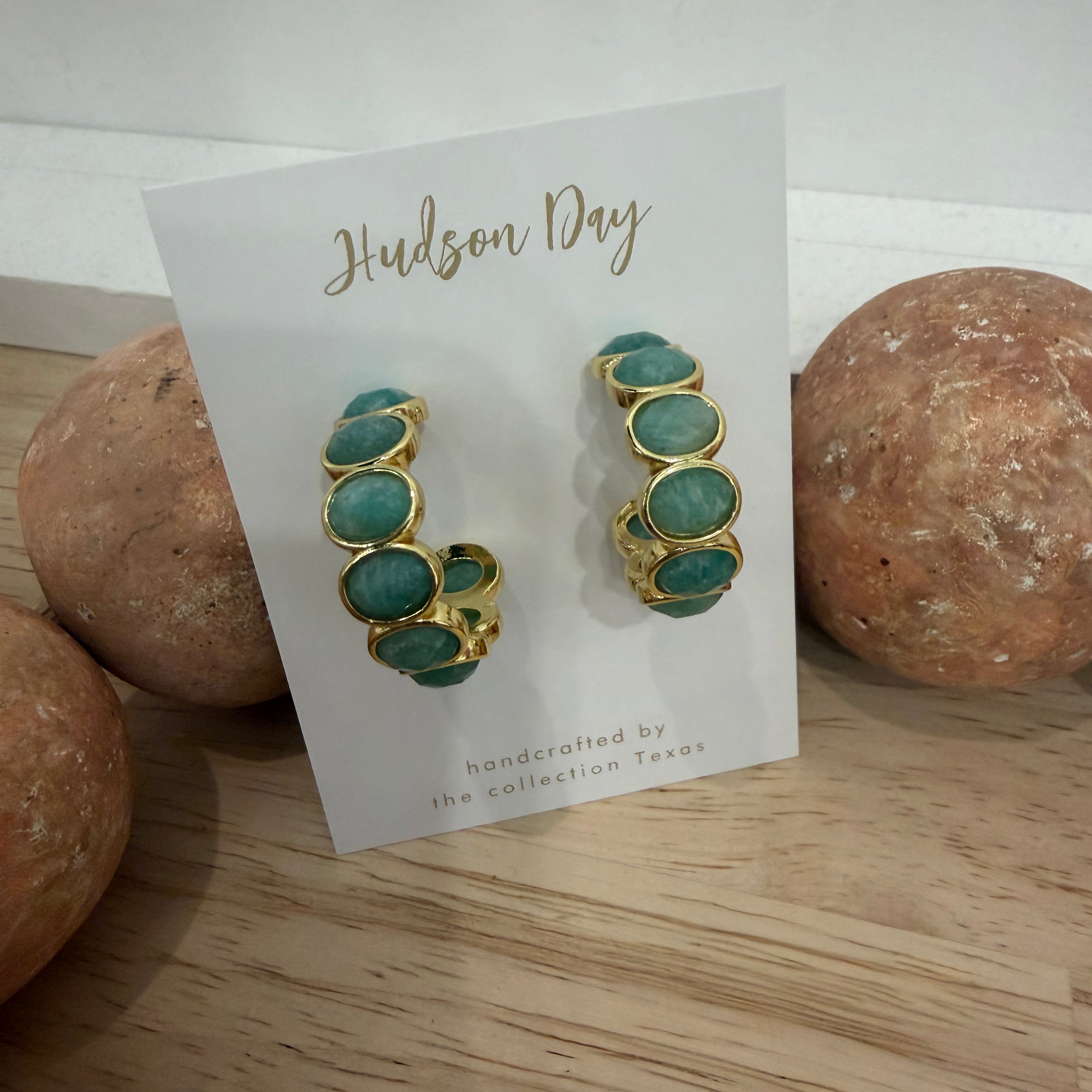 Hudson Day Stone Hoop Earrings