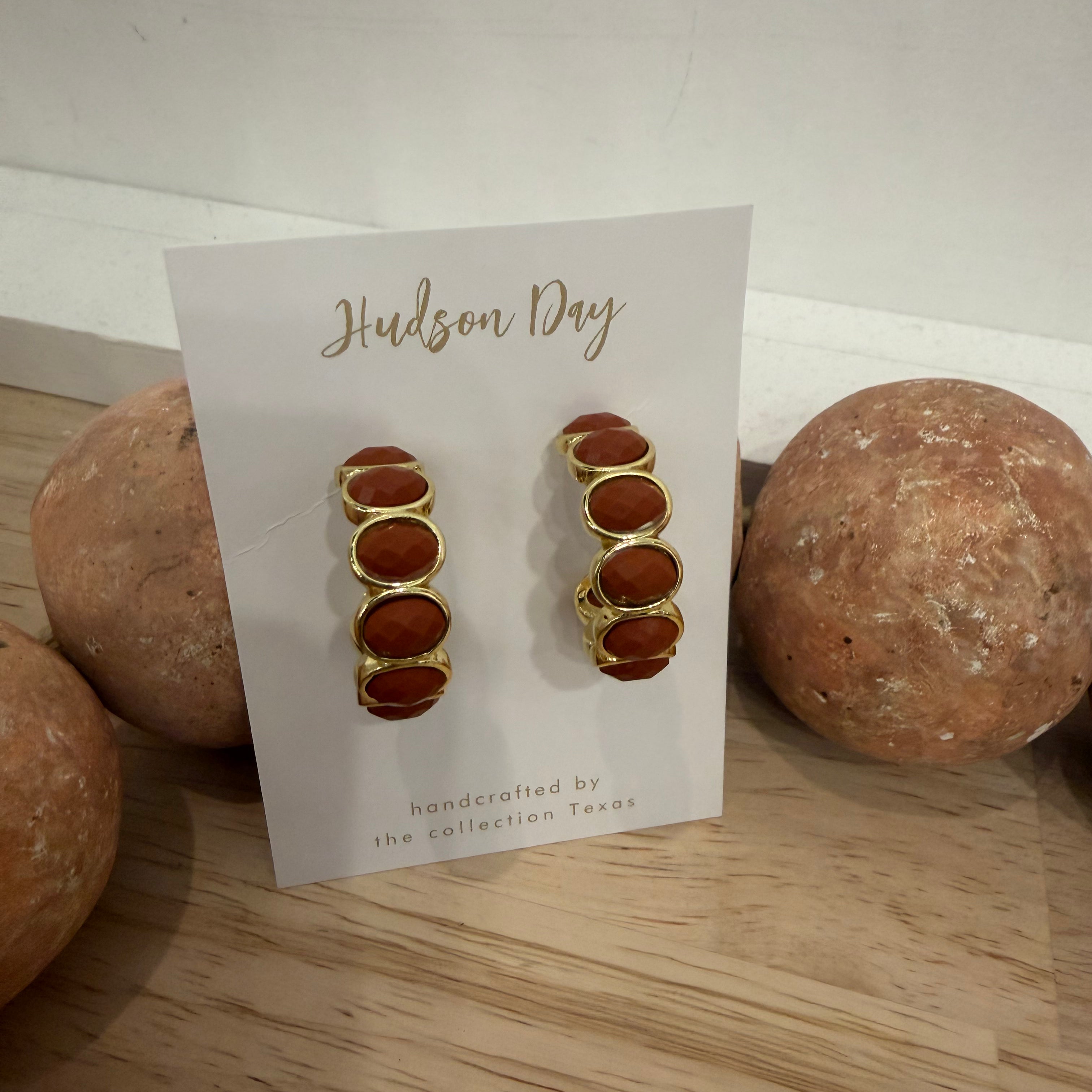 Hudson Day Stone Hoop Earrings