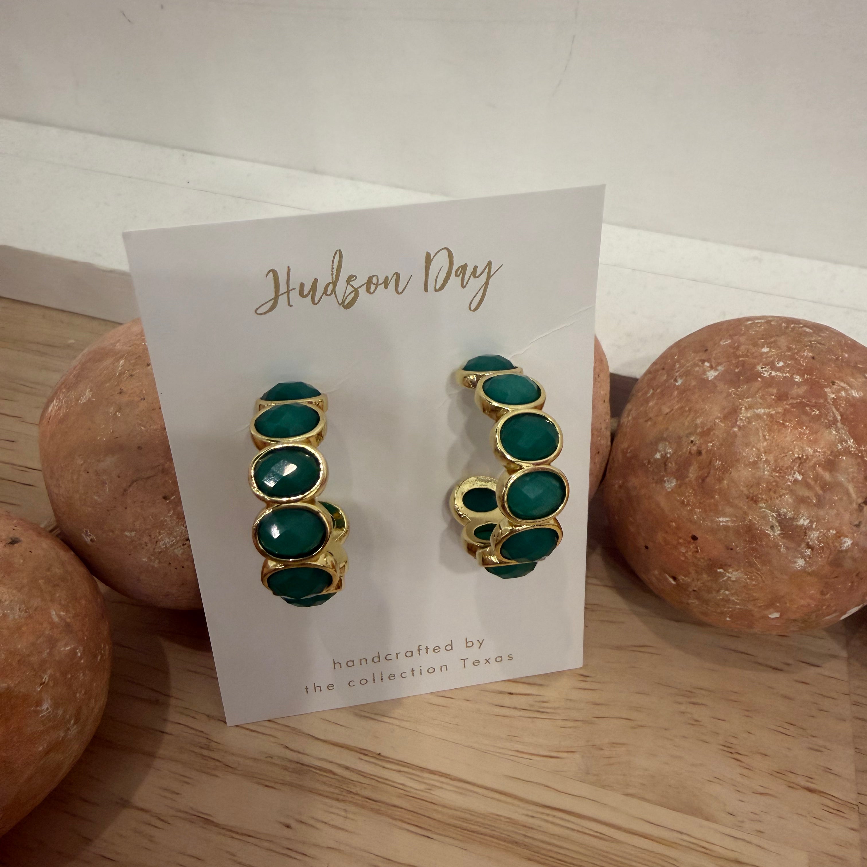 Hudson Day Stone Hoop Earrings