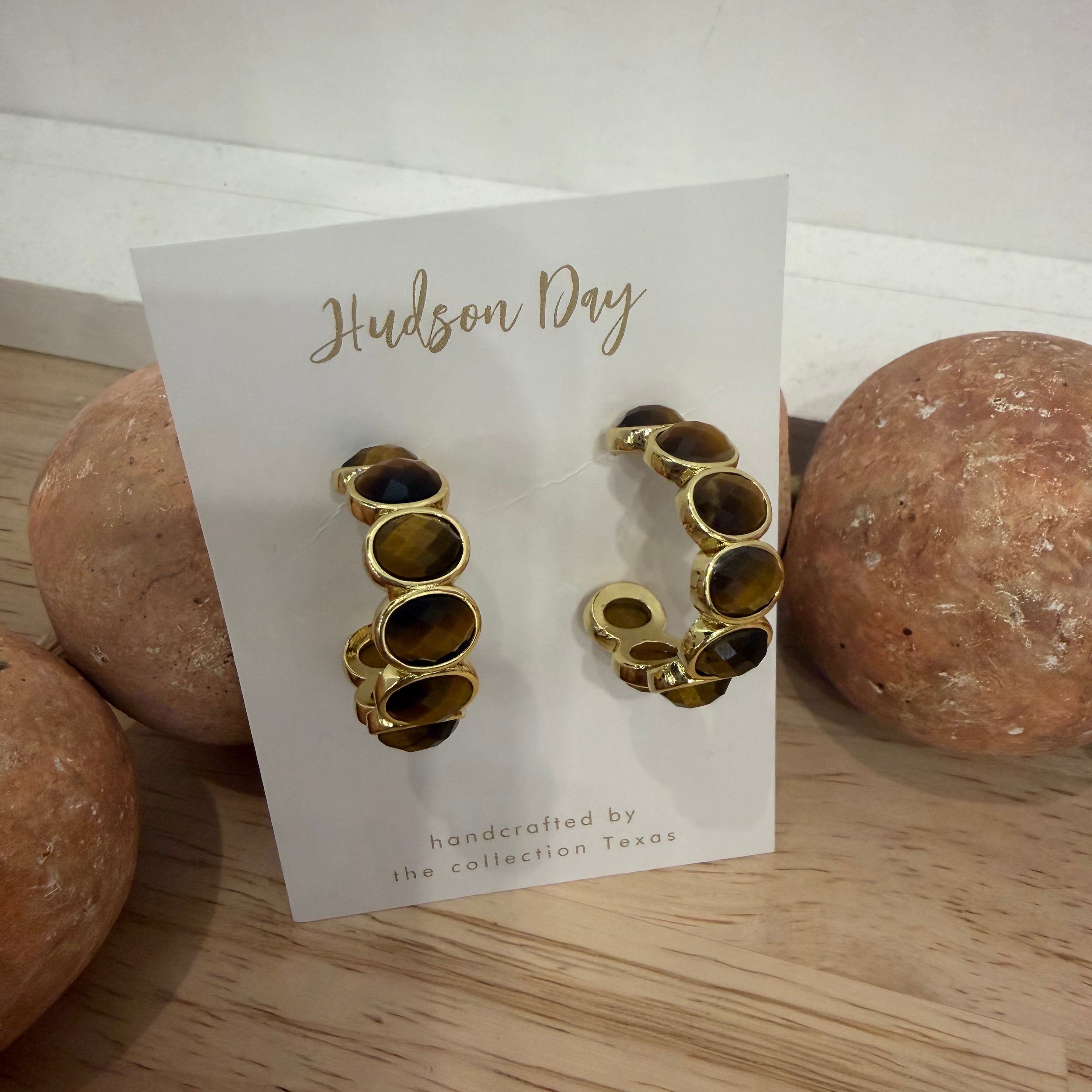Hudson Day Stone Hoop Earrings