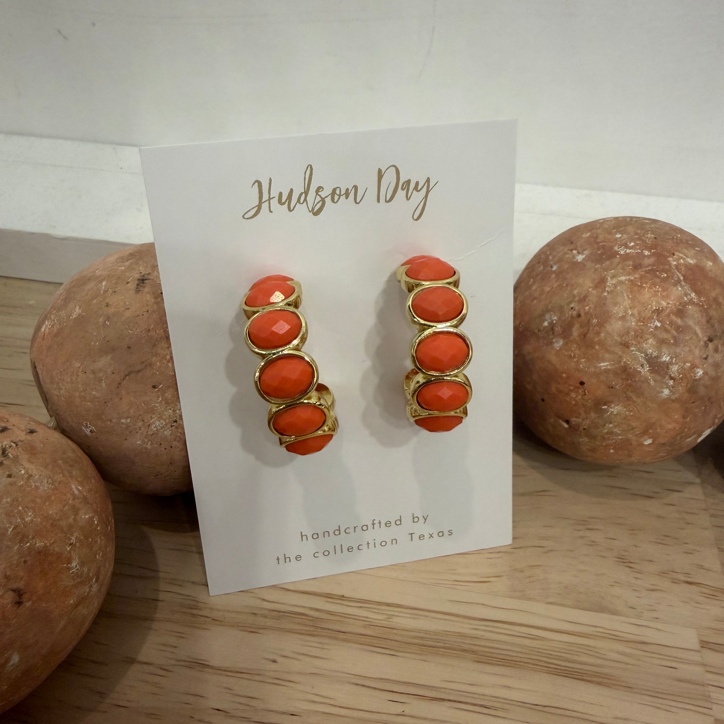 Hudson Day Stone Hoop Earrings