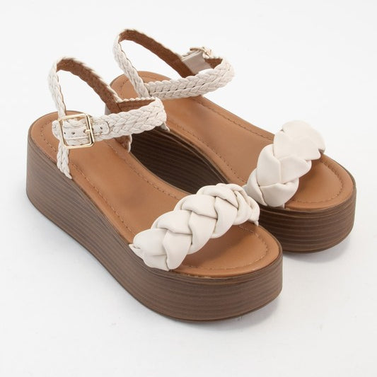 Brennan Braided Strap Platform Wedge Heel