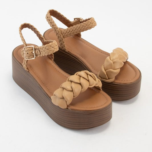 Brennan Braided Strap Platform Wedge Heel