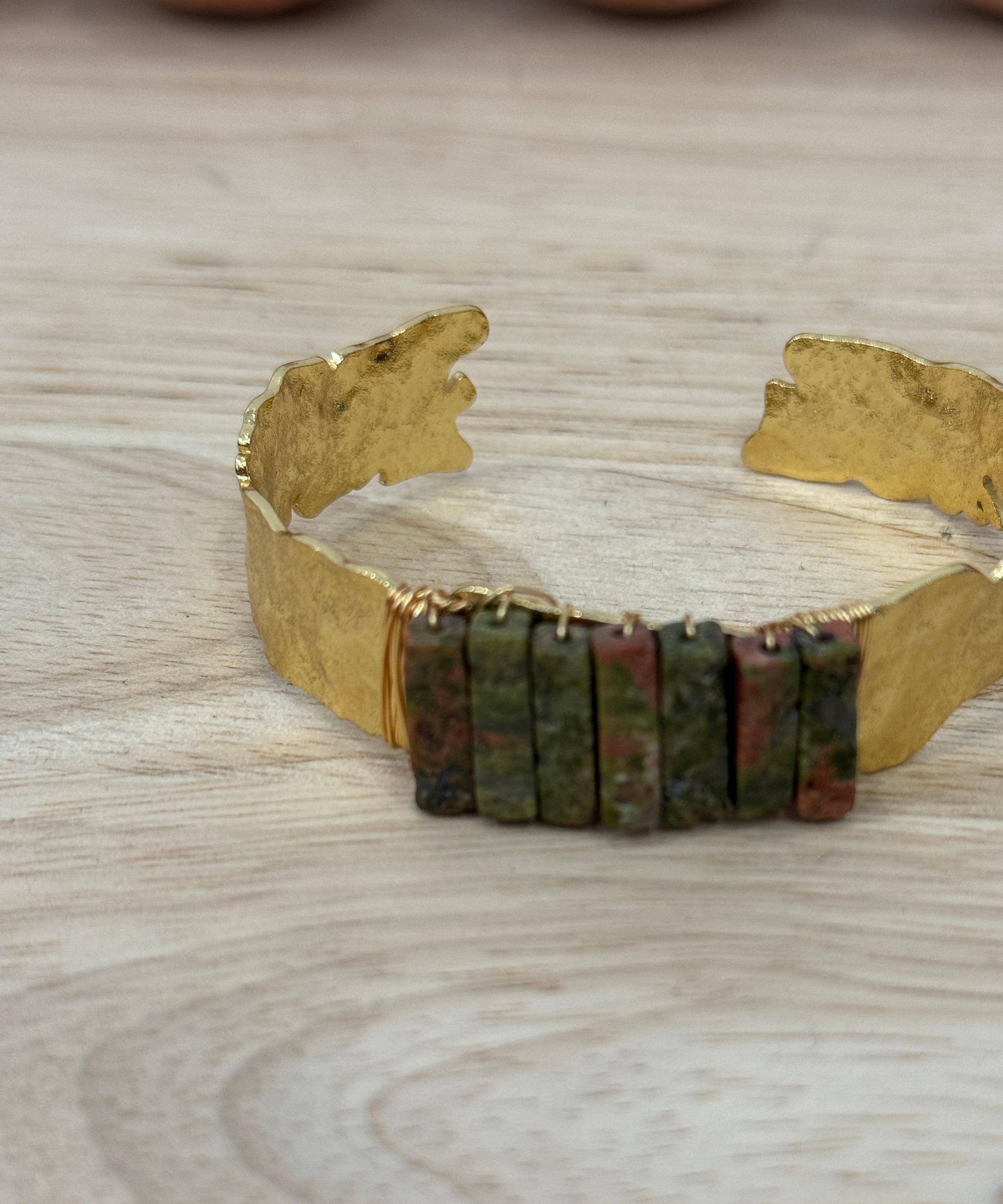 Multiple Rectangle Stone Cuff