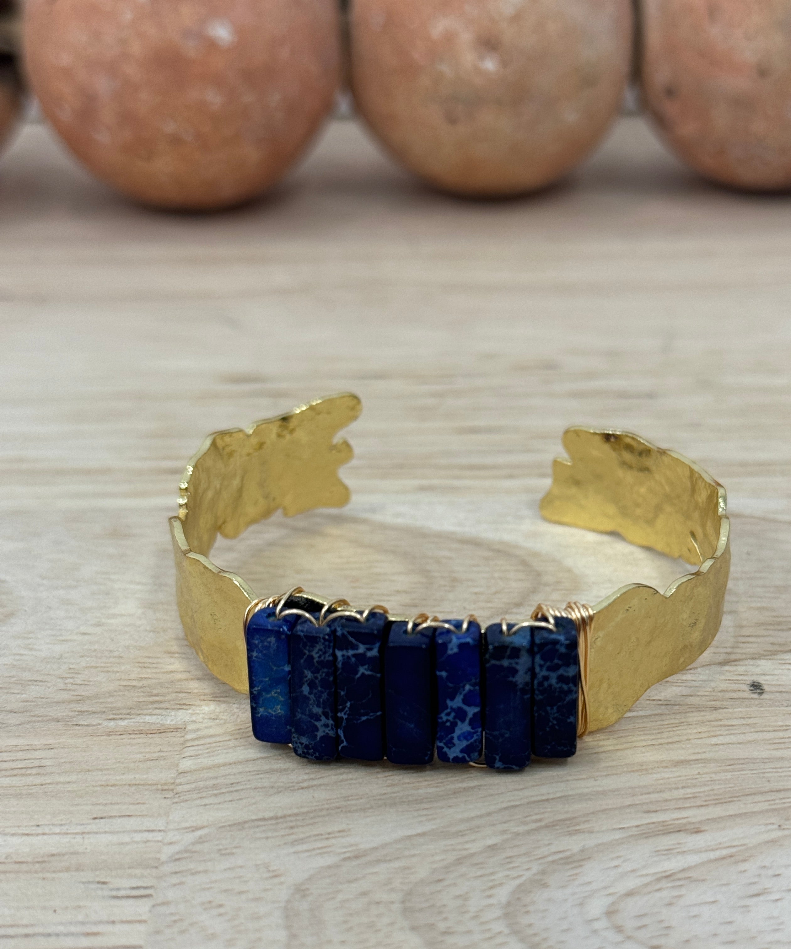 Multiple Rectangle Stone Cuff