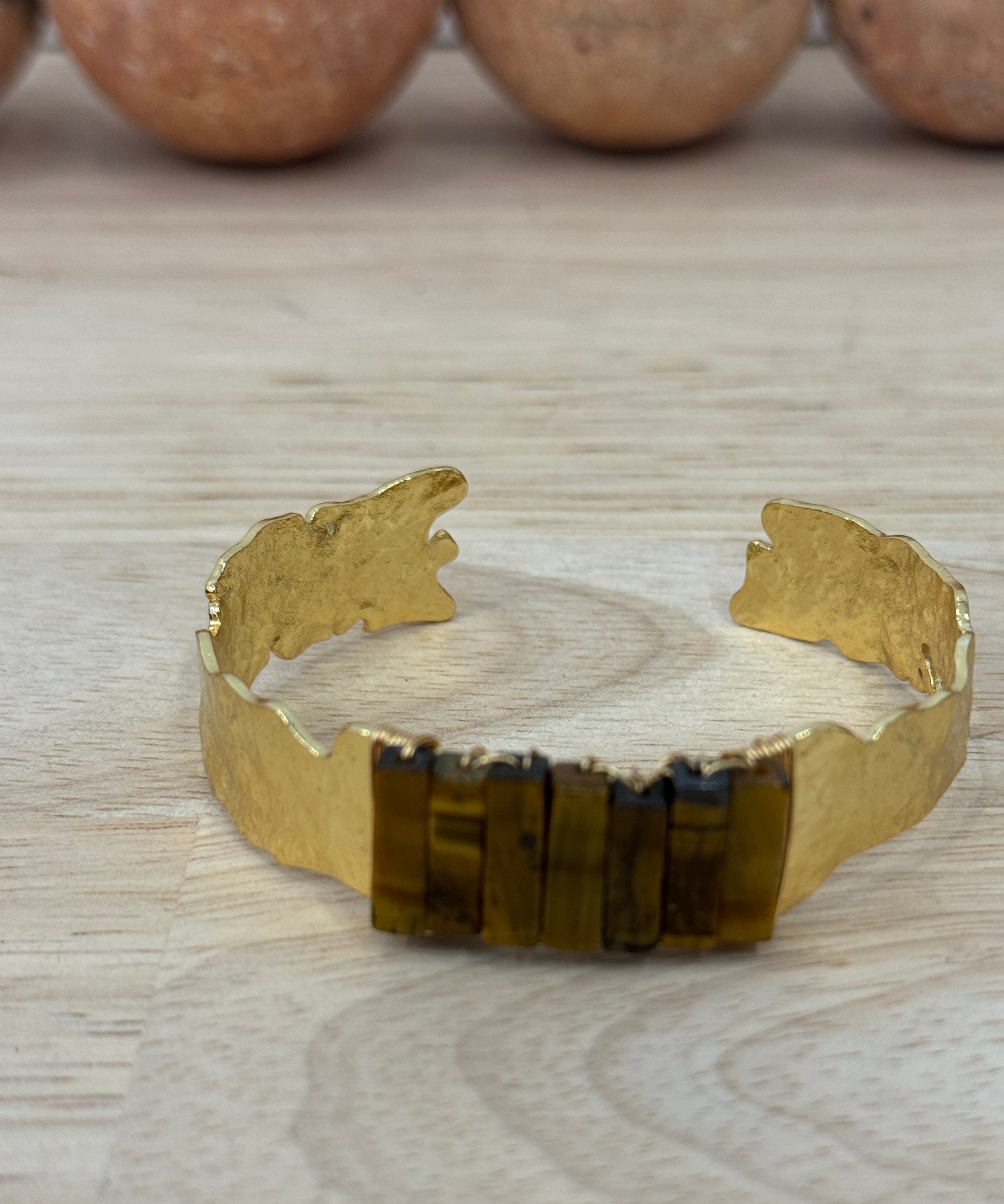 Multiple Rectangle Stone Cuff