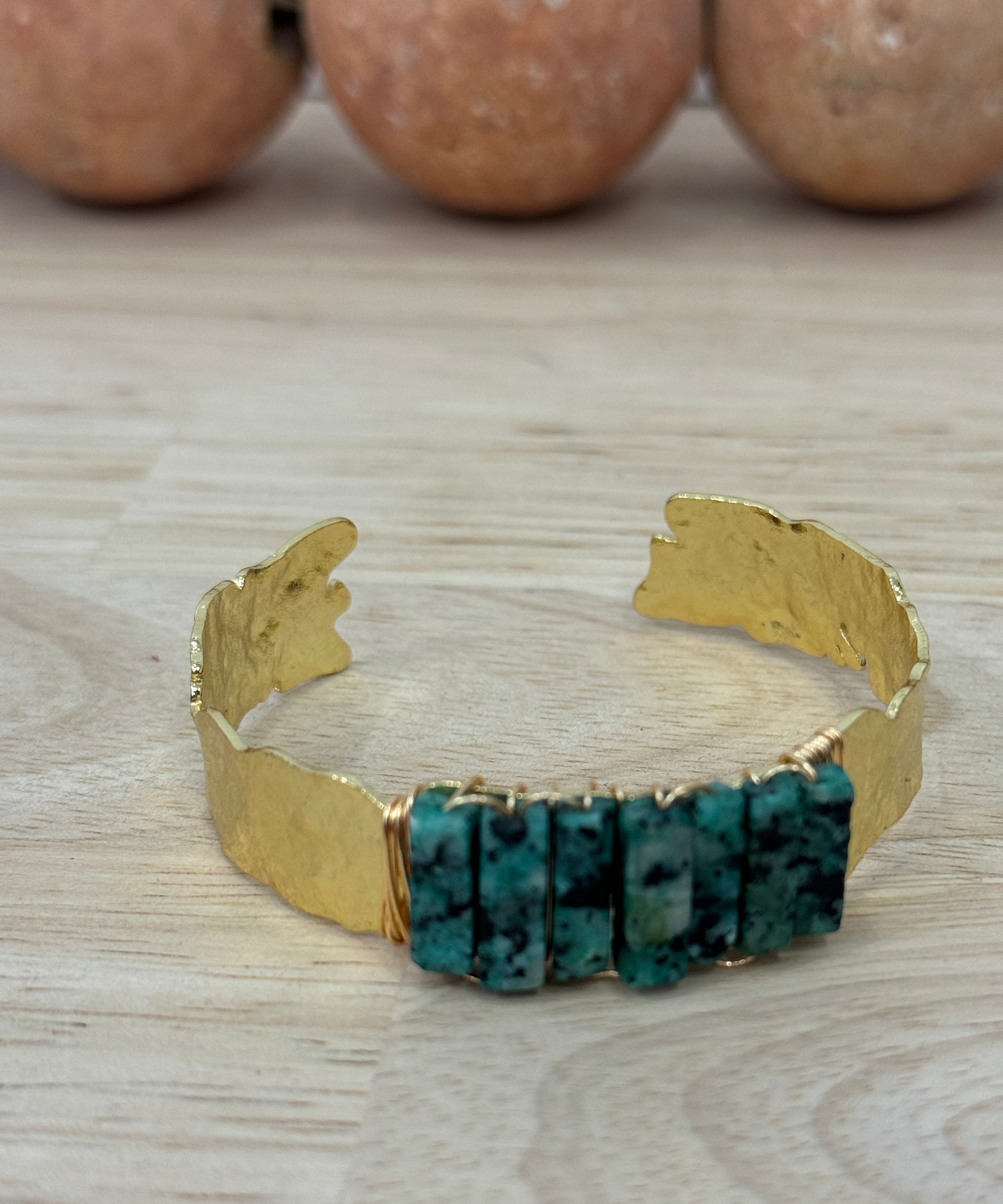 Multiple Rectangle Stone Cuff