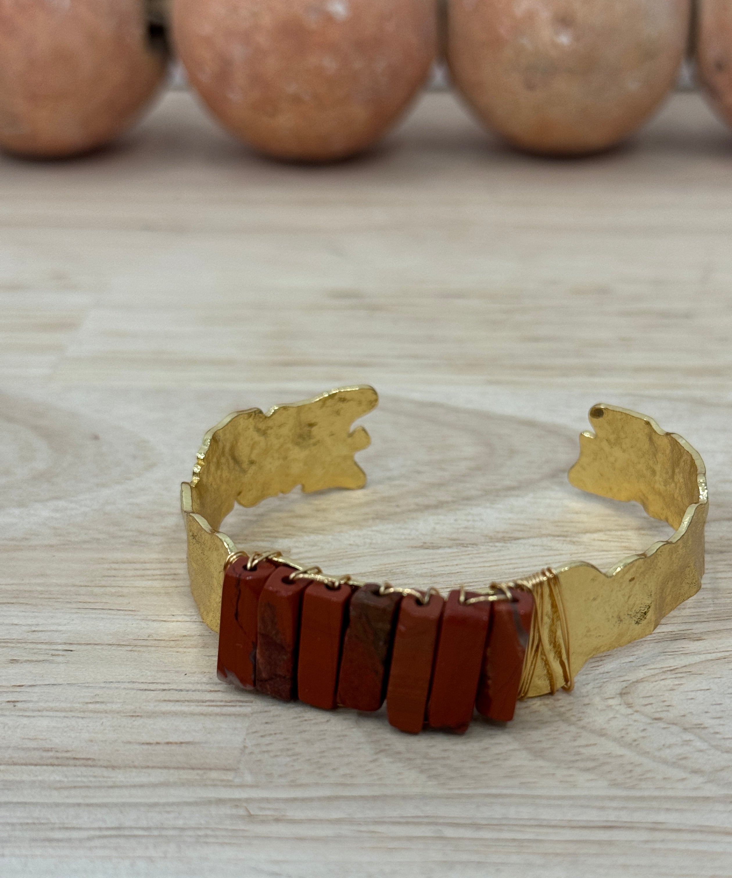 Multiple Rectangle Stone Cuff