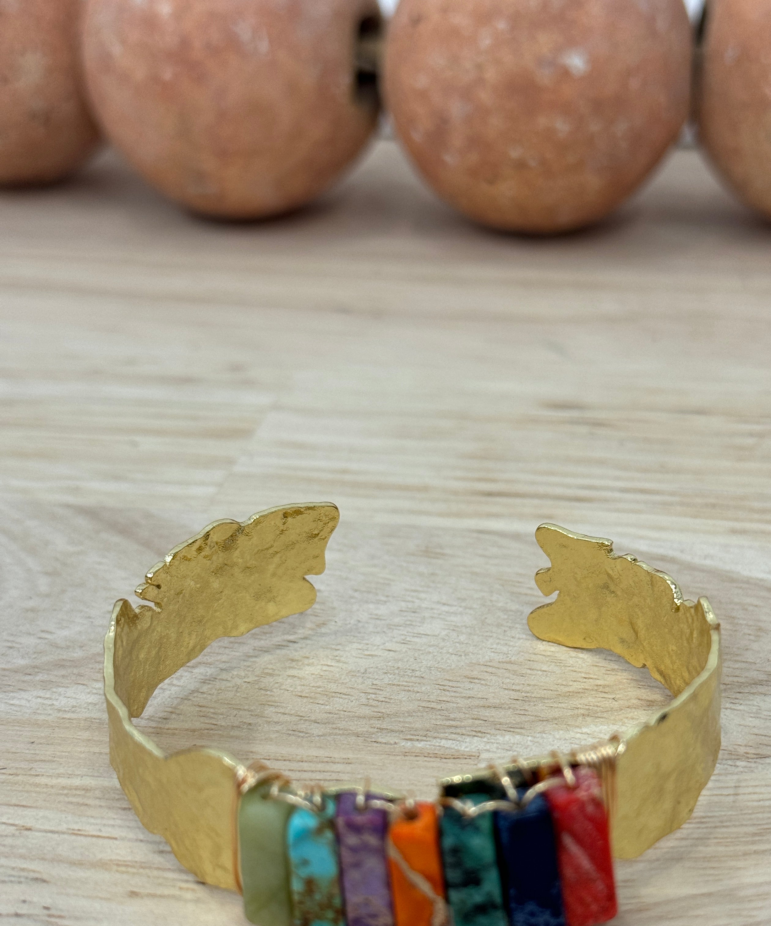 Multiple Rectangle Stone Cuff