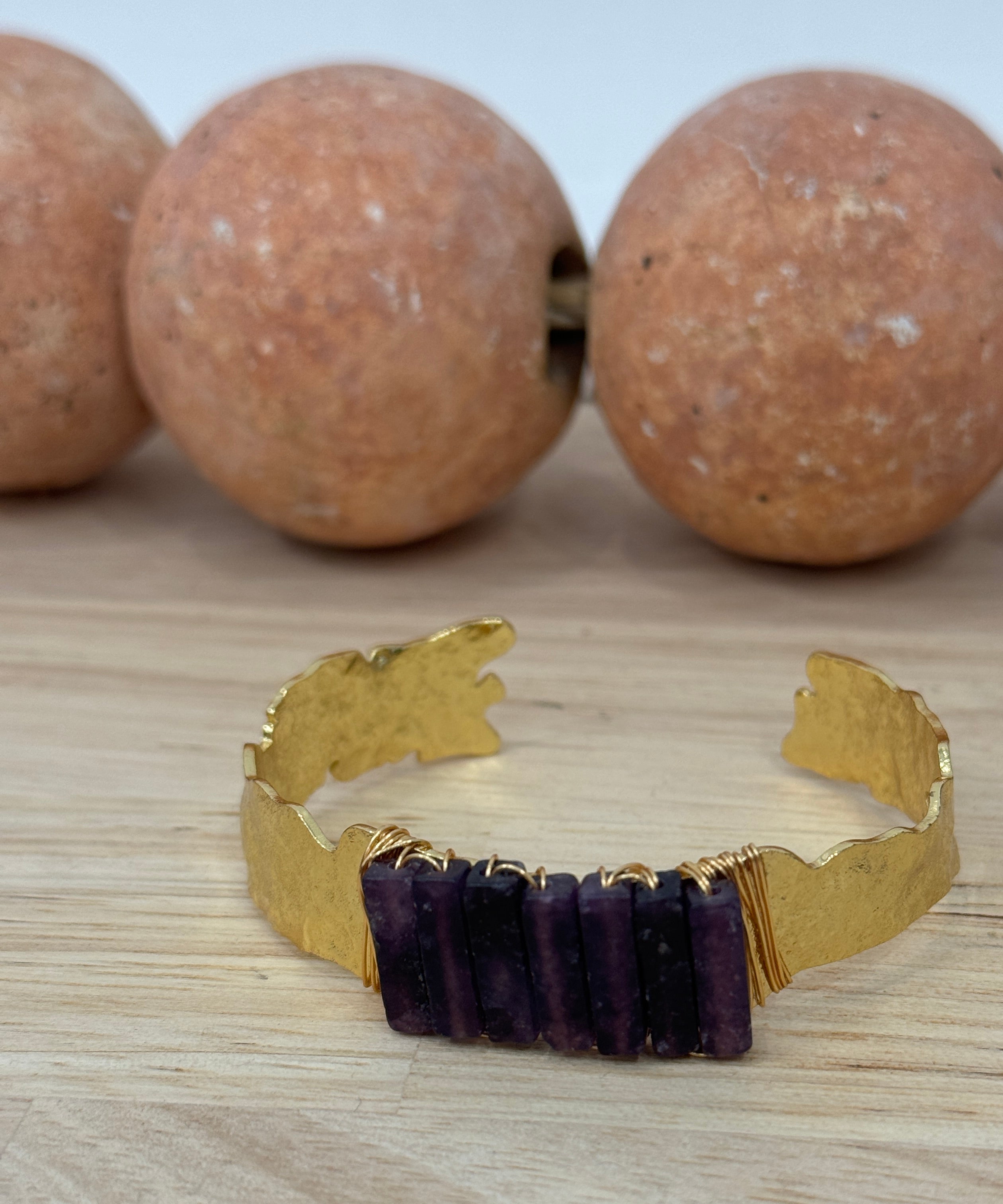 Multiple Rectangle Stone Cuff