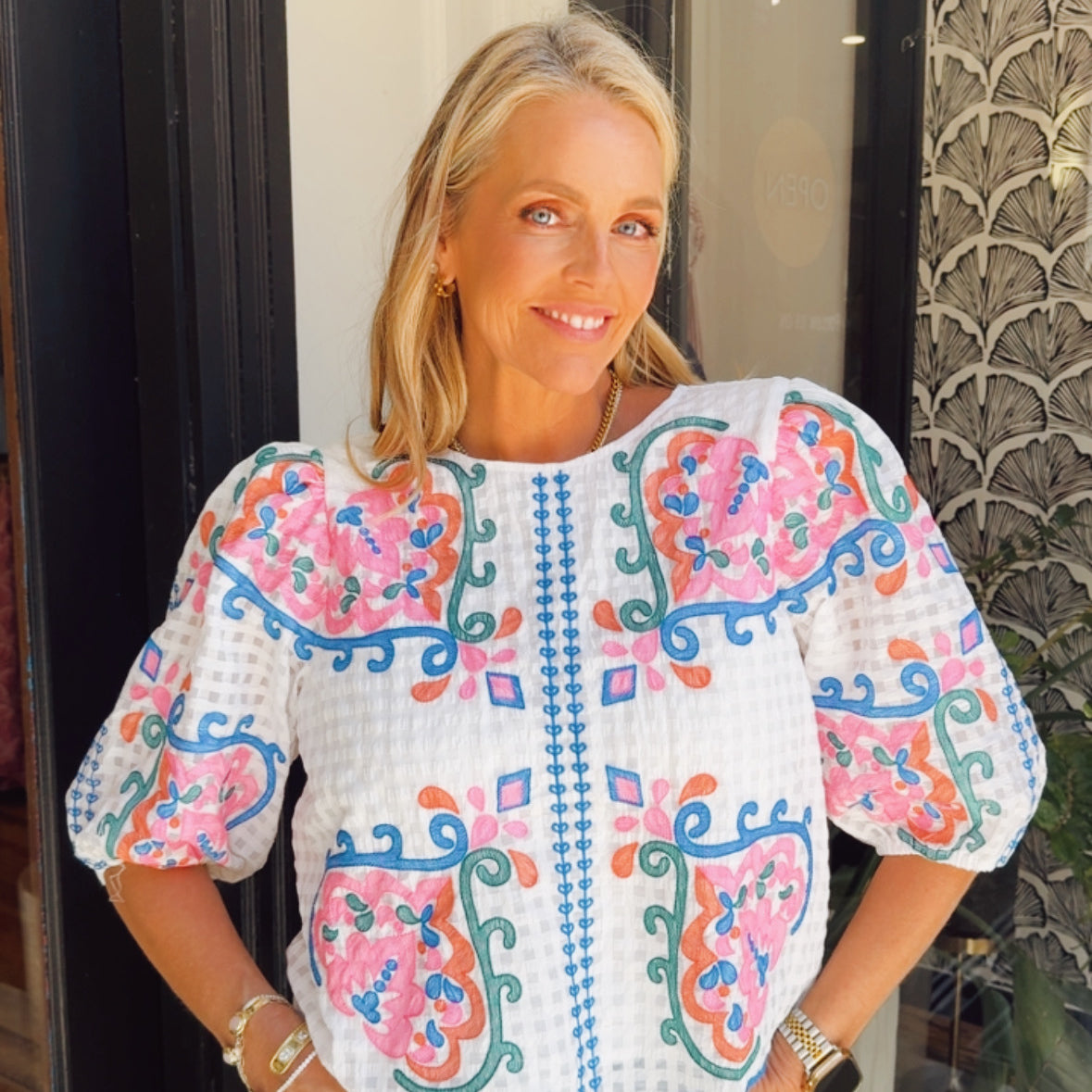 THML Meadow Embroidered Top