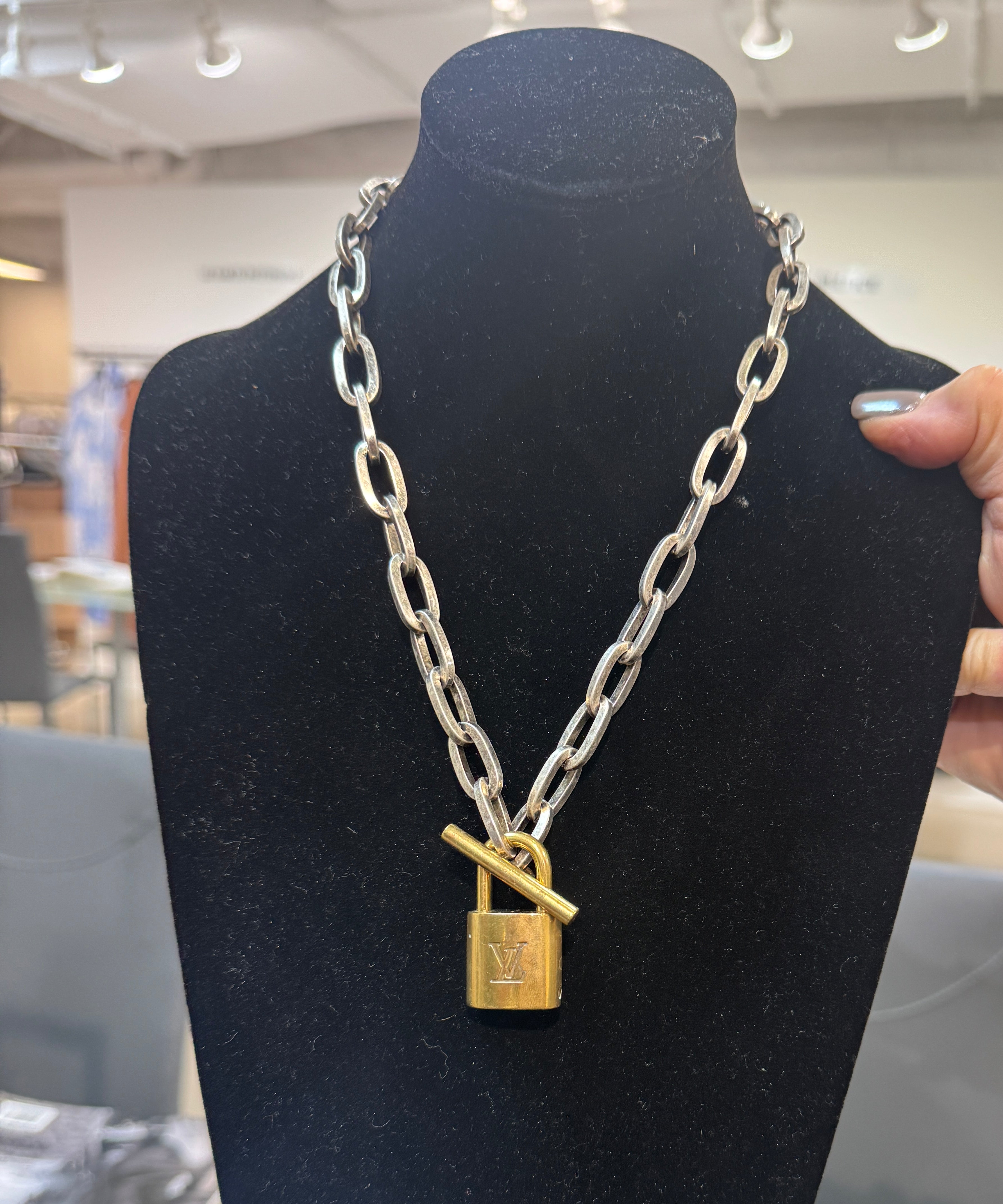 Repurposed LV Locket Necklace