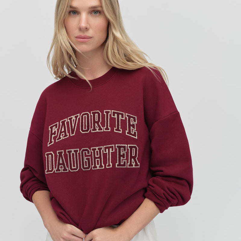 Favorite Daughter The Collegiate Embroidery Sweatshirt