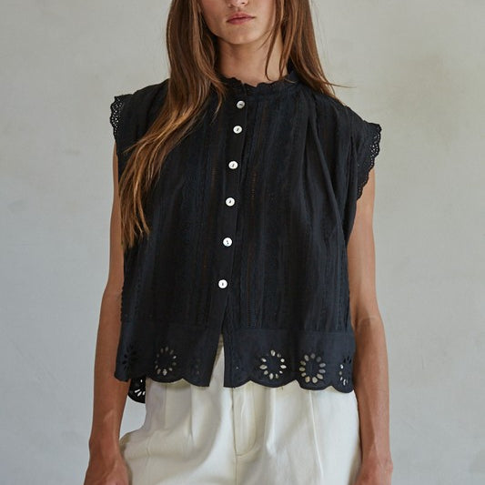 Eden Eyelet Button Down