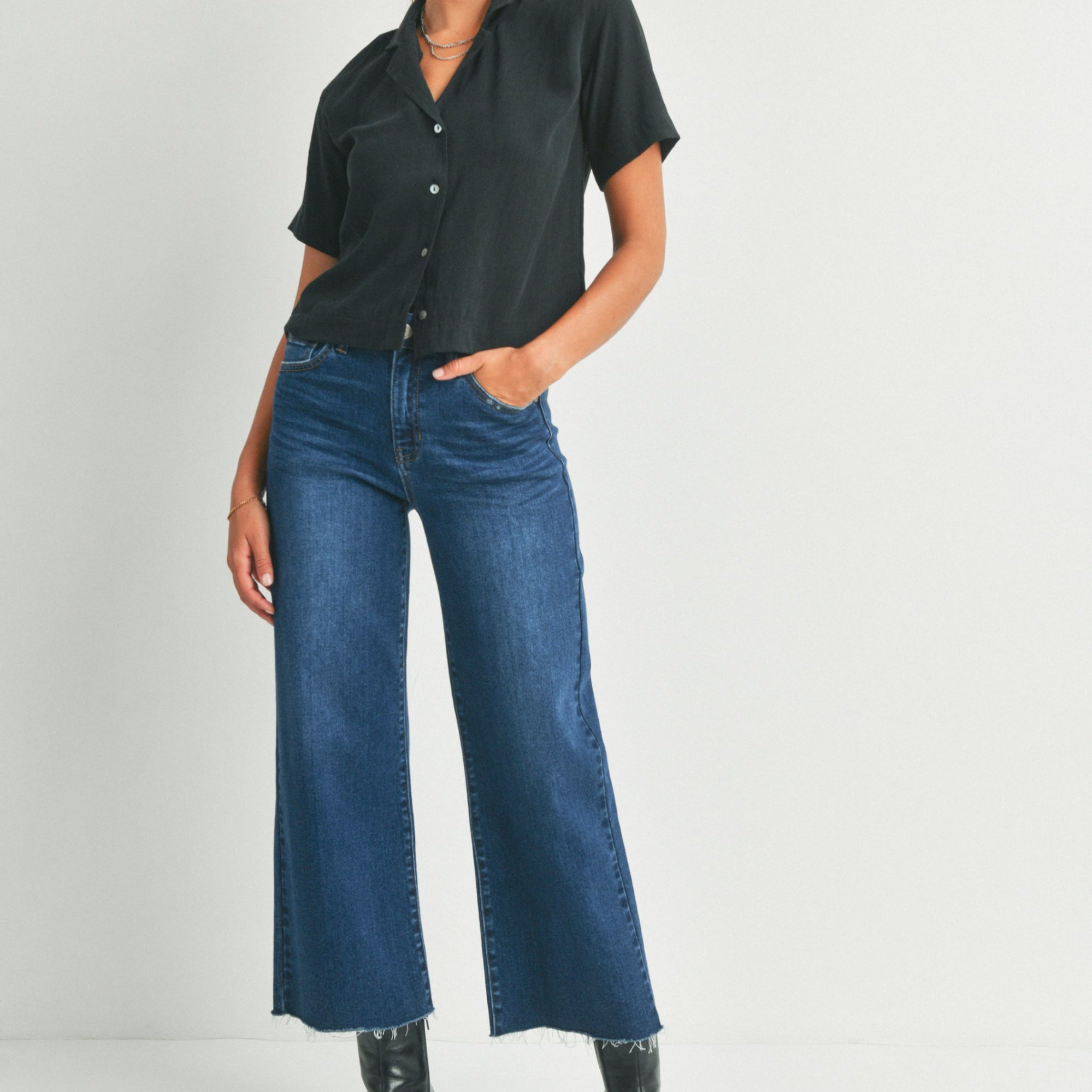 Wesley Slim Wide Leg Jeans