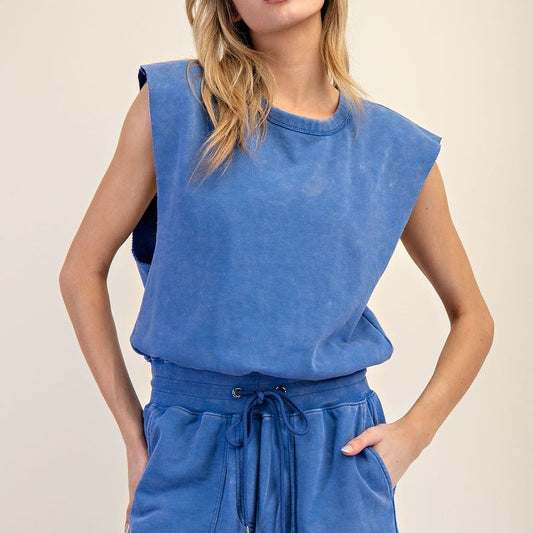Mineral Drawstring Romper