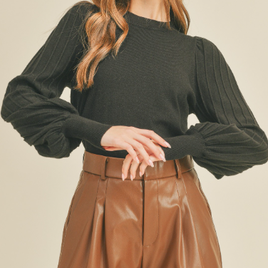 Classic Textured Sleeve Top