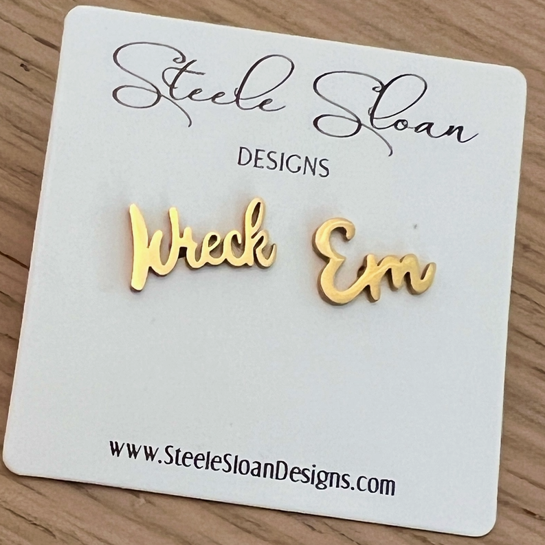 Game Day Gold Stud Earrings