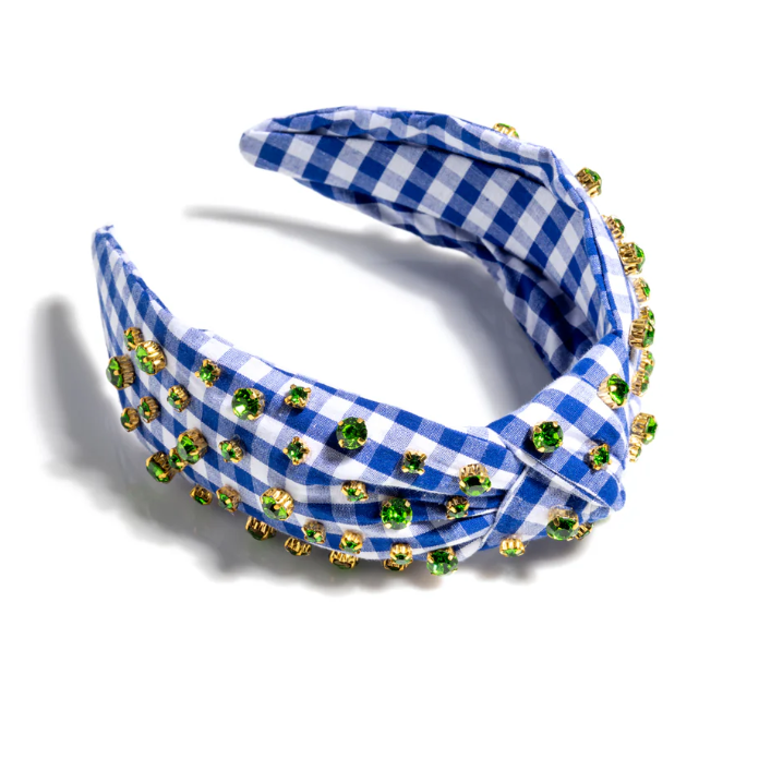 Embellished Gingham Knotted Headband