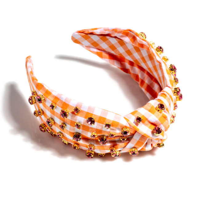 Embellished Gingham Knotted Headband