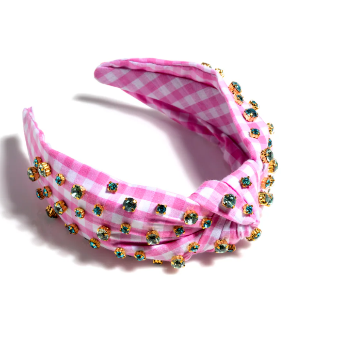 Embellished Gingham Knotted Headband