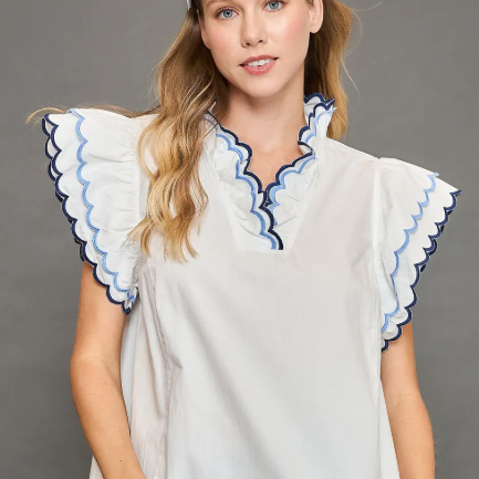 Elena Flutter Trim Top