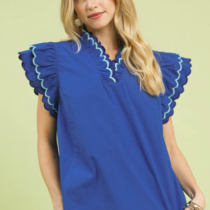 Elena Flutter Trim Top