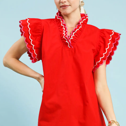 Elena Flutter Trim Top