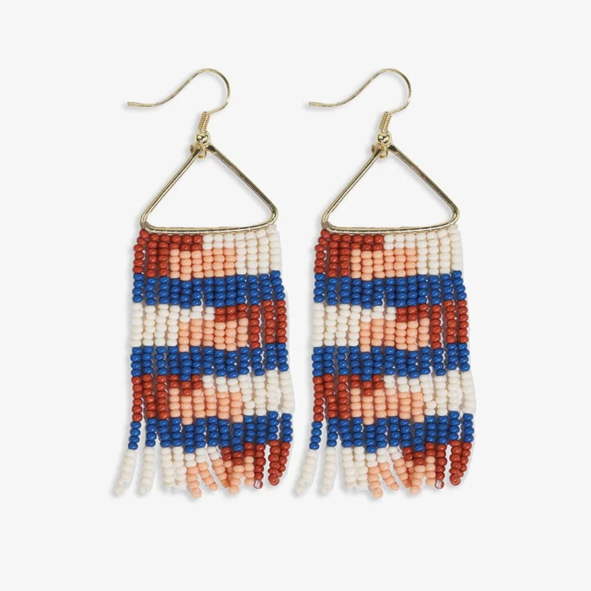 Whitney Quilted Beaded Fringe Earrings
