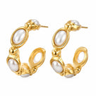 Oval Gemstone Hoops