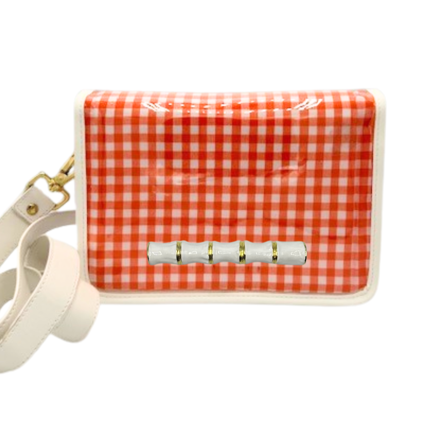 Gingham Clear Stadium Crossbody Bag