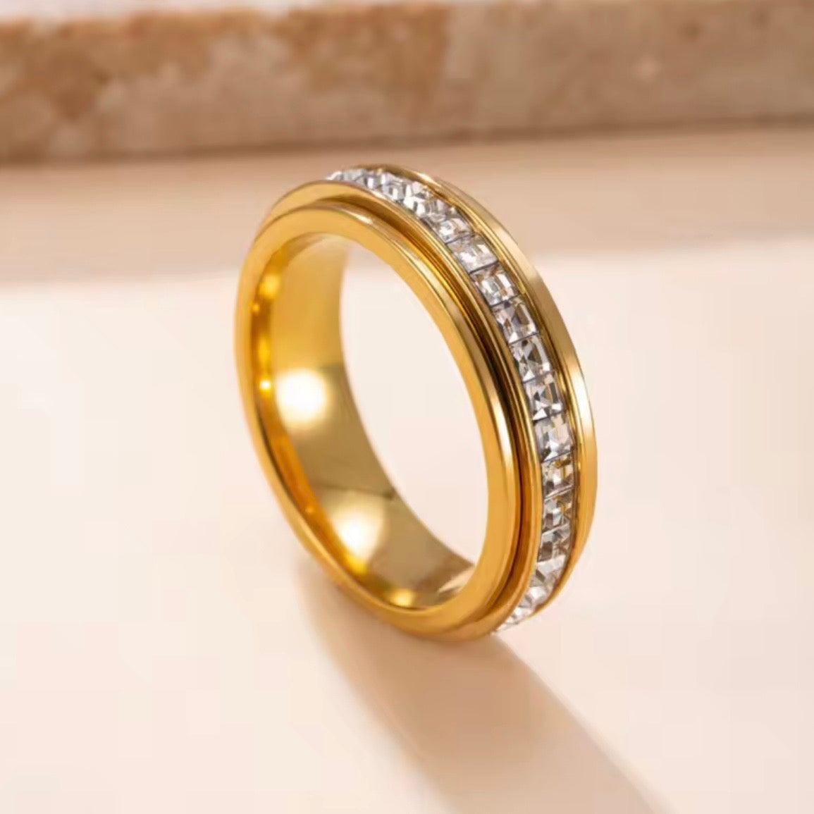 Stainless Steel Eternity Fidget Ring