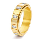 Stainless Steel Gemstone Fidget Ring
