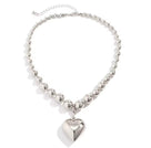 Graduated Beaded Heart Necklace